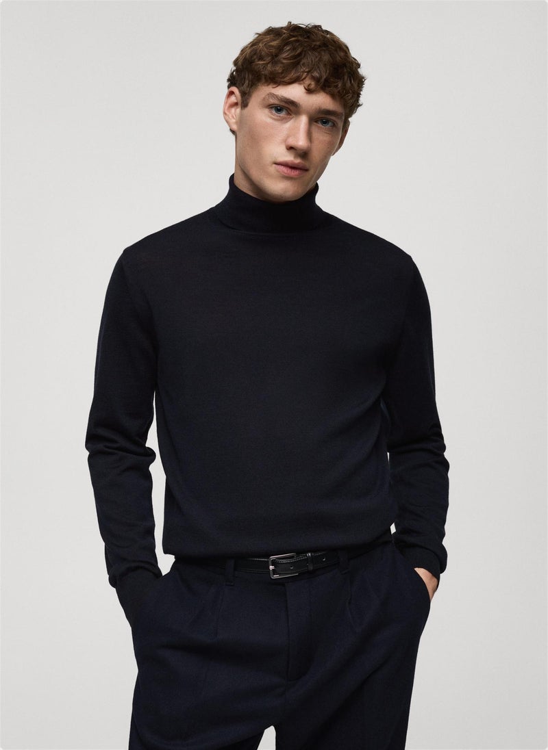 Mango Man Merino Wool Perkins Zip Pullover Sweater  - Image 1
