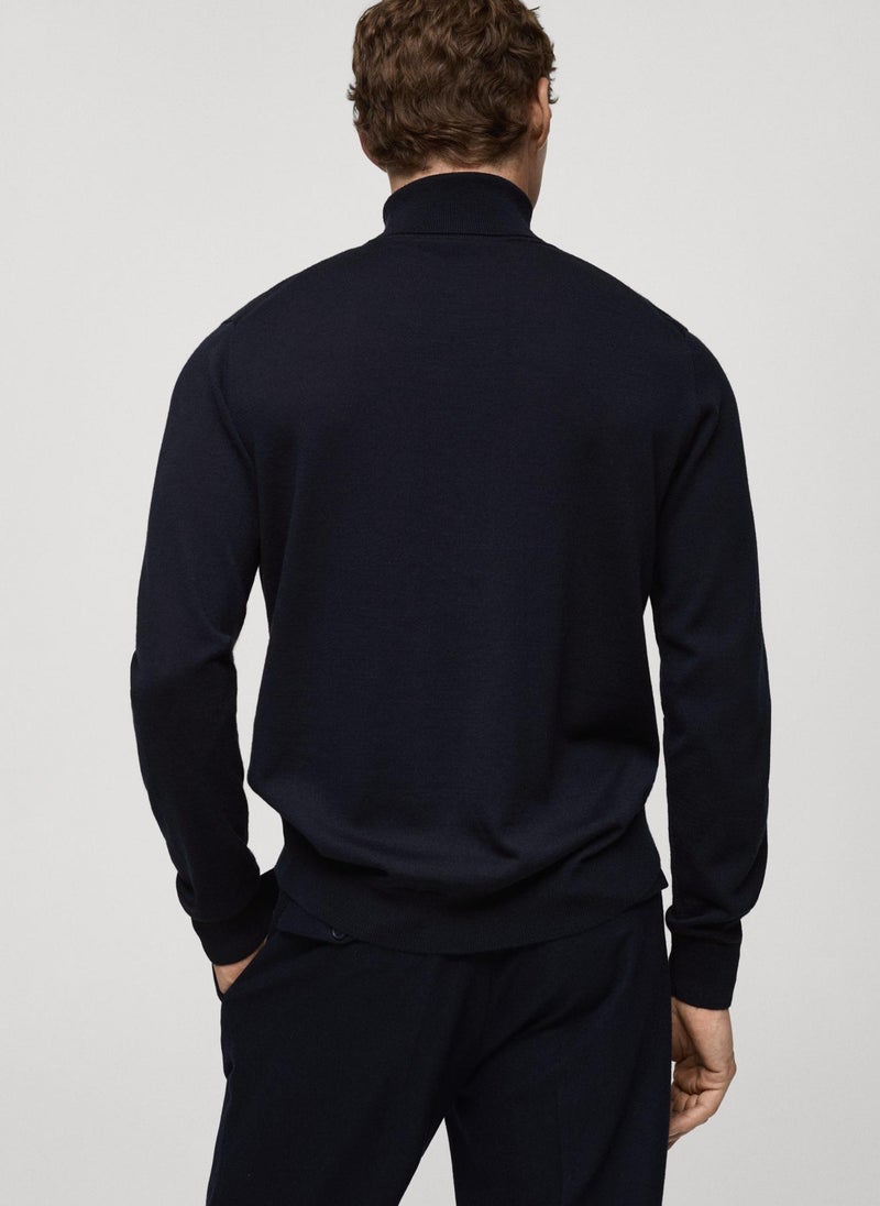 Mango Man Merino Wool Perkins Zip Pullover Sweater  - Image 2