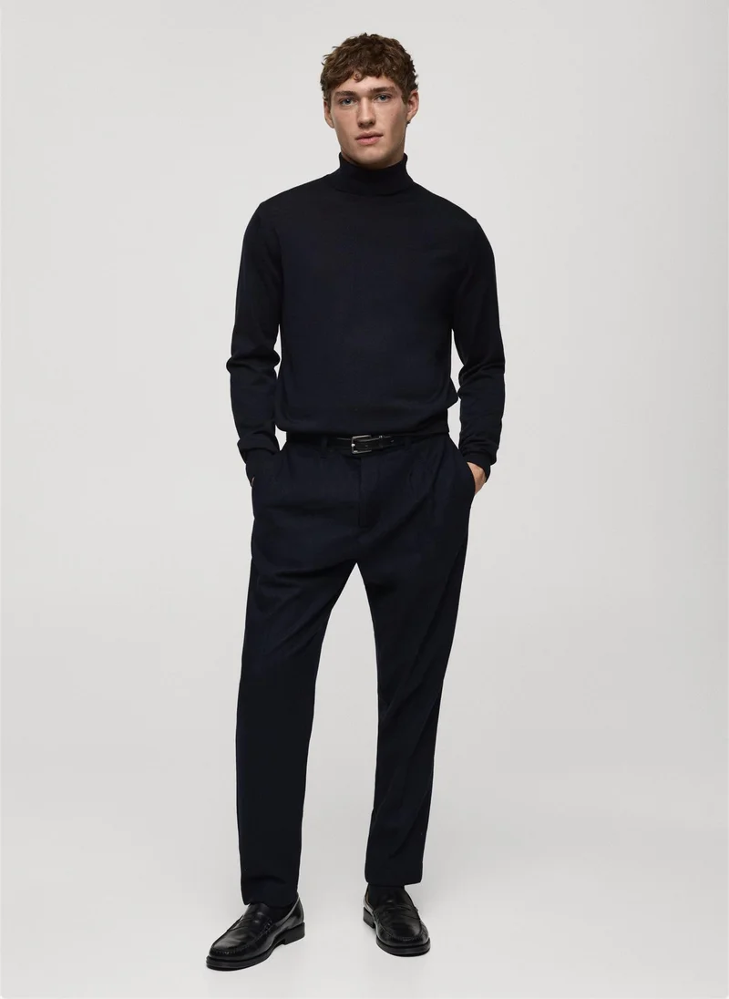 Mango Man Merino Wool Perkins Zip Pullover Sweater