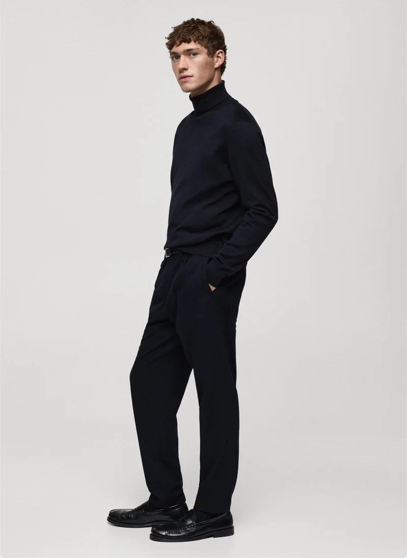 Mango Man Merino Wool Perkins Zip Pullover Sweater