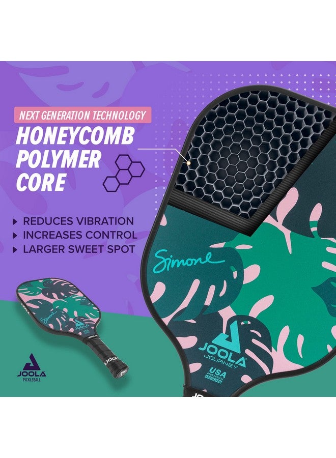 جولا مضرب بيكلبول JOOLA Journey - خفيف الوزن مع سطح من الجرافيت المصنوع من الألياف الزجاجية، وتحكم متزايد، وتصميمات متعددة - معتمد من USAPA - Image 3