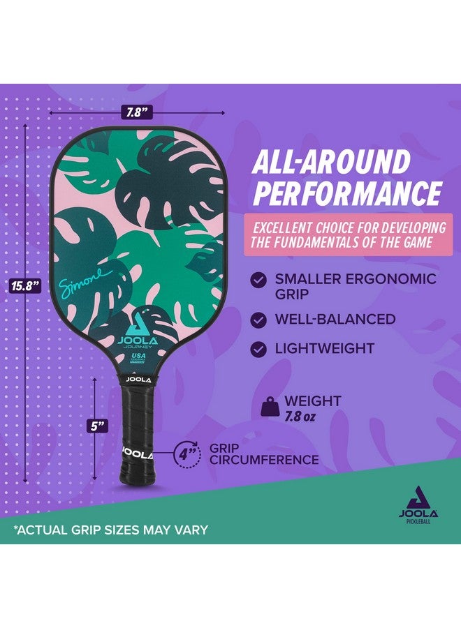 جولا مضرب بيكلبول JOOLA Journey - خفيف الوزن مع سطح من الجرافيت المصنوع من الألياف الزجاجية، وتحكم متزايد، وتصميمات متعددة - معتمد من USAPA - Image 4