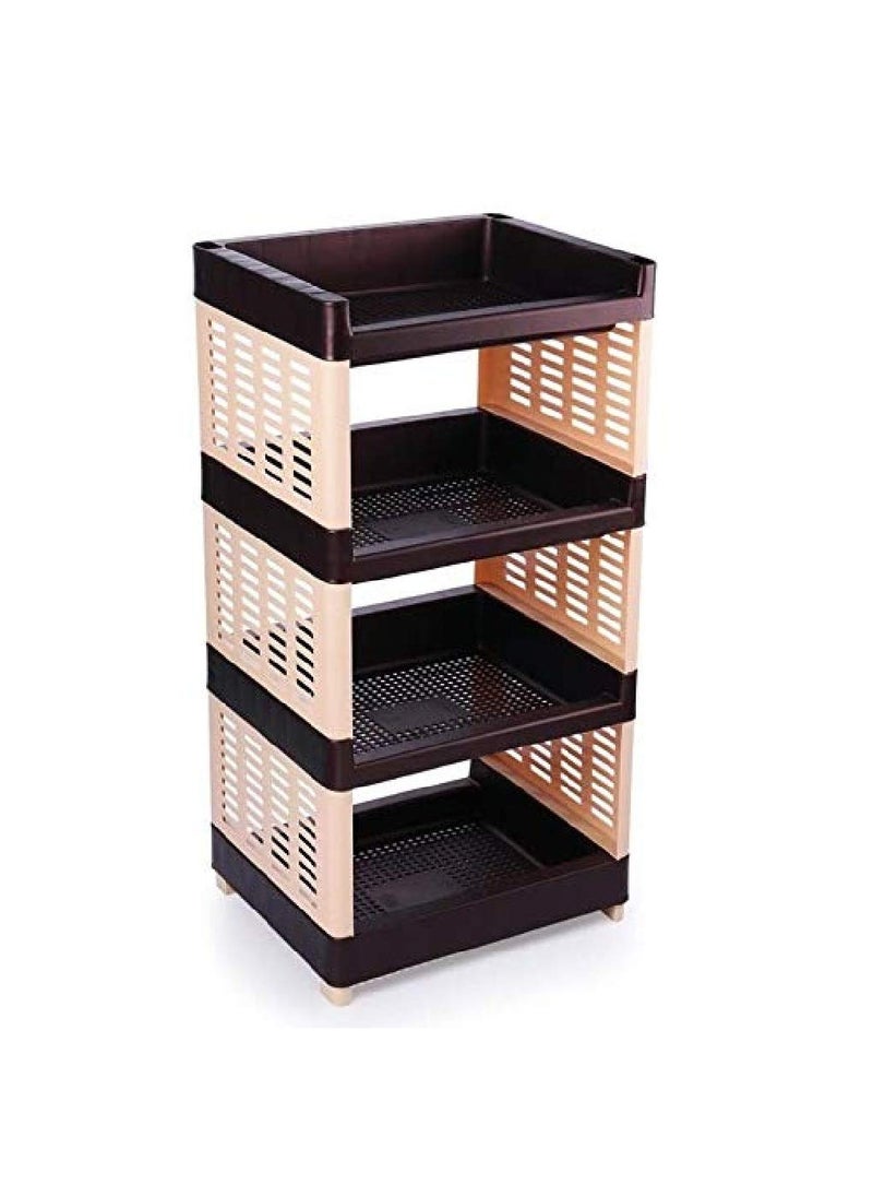 Sonal - Viva Multipurpose Plastic Rack for Office, Kitchen and General Use - Self Standing Rack (Multicolor) (Plastic, 4 Tier) - Image 4