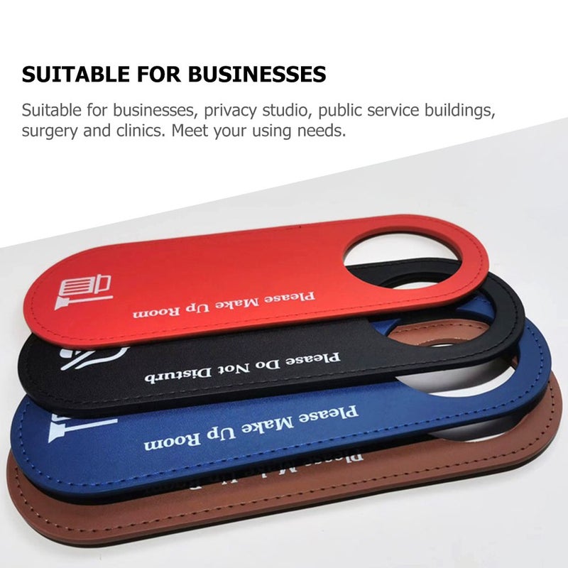 4pcs Please Do Not Disturb Warning Door Sign Hotel Door Indicator Double Side Hanging Door Sign - Image 5