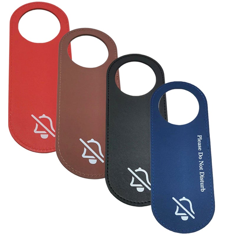 4pcs Please Do Not Disturb Warning Door Sign Hotel Door Indicator Double Side Hanging Door Sign - Image 1