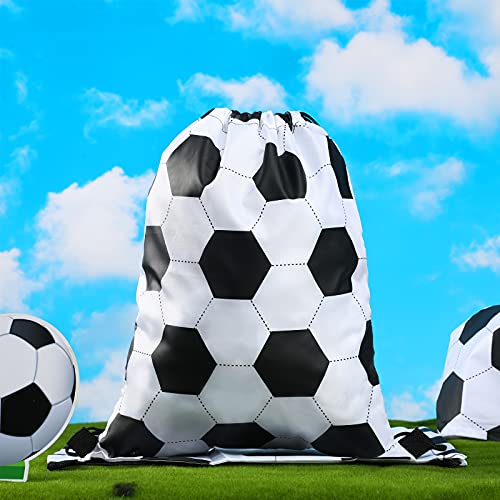 Shappy 12 Pcs 17 Inch Soccer Style Drawstring Bag Sports Ball Backpack Drawstring Sack Cinch Bags for Team Gift Party Favors - Image 3
