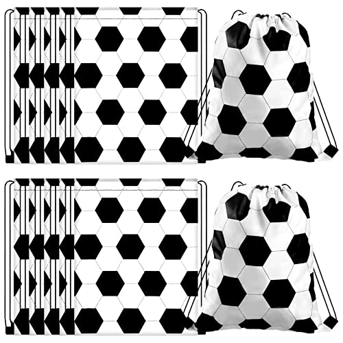 Shappy 12 Pcs 17 Inch Soccer Style Drawstring Bag Sports Ball Backpack Drawstring Sack Cinch Bags for Team Gift Party Favors - Image 1