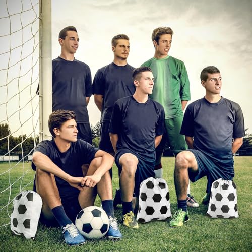 Shappy 12 Pcs 17 Inch Soccer Style Drawstring Bag Sports Ball Backpack Drawstring Sack Cinch Bags for Team Gift Party Favors - Image 4