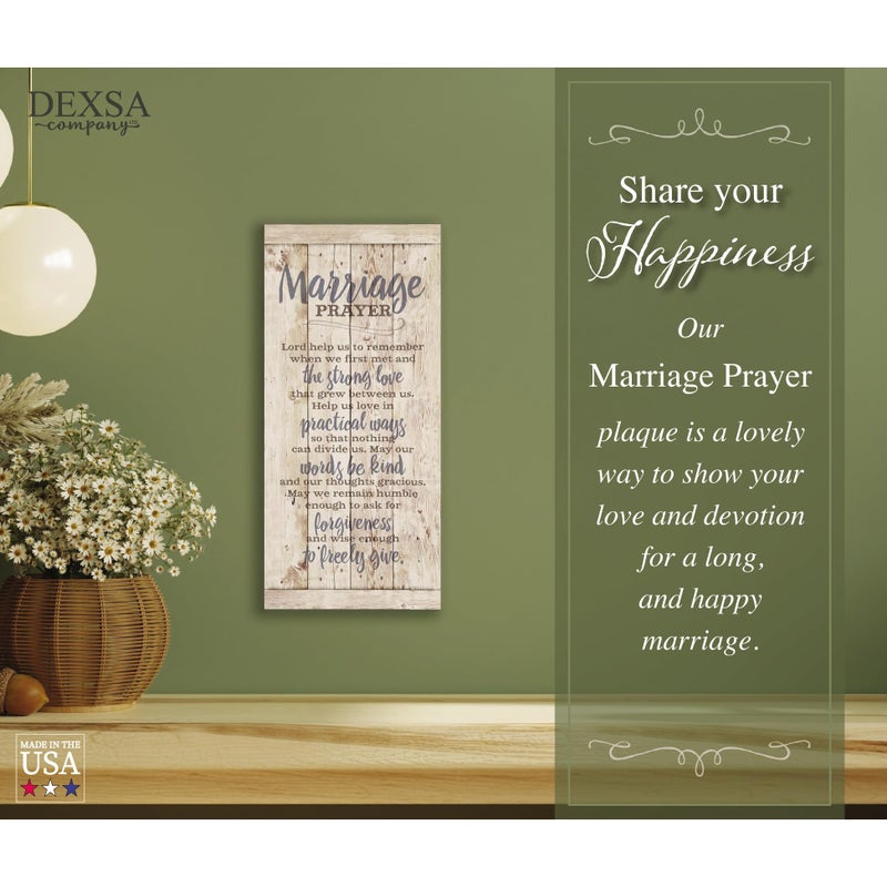 DEXSA Marriage Prayer Wood Plaque - Made in USA - 5.5"x12" - Original Verse - Frame Wall Hanging Decoration | Lord, Help us to Remember When we First met | Christian Family Religious Home Decor Saying - Image 4