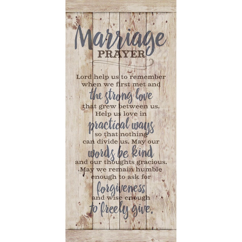 DEXSA Marriage Prayer Wood Plaque - Made in USA - 5.5"x12" - Original Verse - Frame Wall Hanging Decoration | Lord, Help us to Remember When we First met | Christian Family Religious Home Decor Saying - Image 1