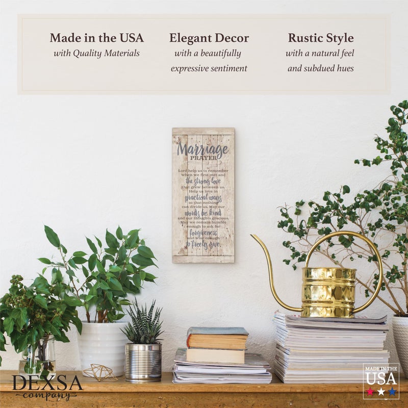DEXSA Marriage Prayer Wood Plaque - Made in USA - 5.5"x12" - Original Verse - Frame Wall Hanging Decoration | Lord, Help us to Remember When we First met | Christian Family Religious Home Decor Saying - Image 3