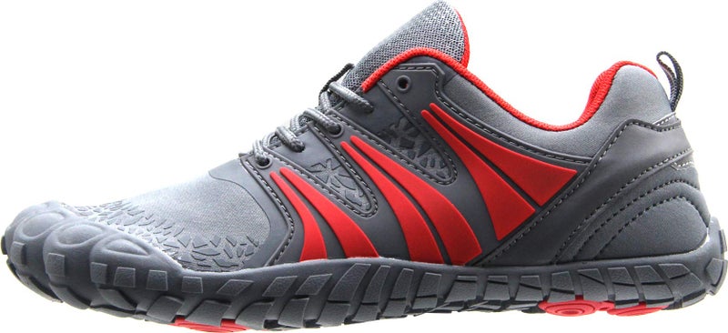 Oranginer Men's Barefoot Shoes Big Toe Box Minimalist Trail Running Shoes for Men Gray/Red Size 6.5 - Image 2