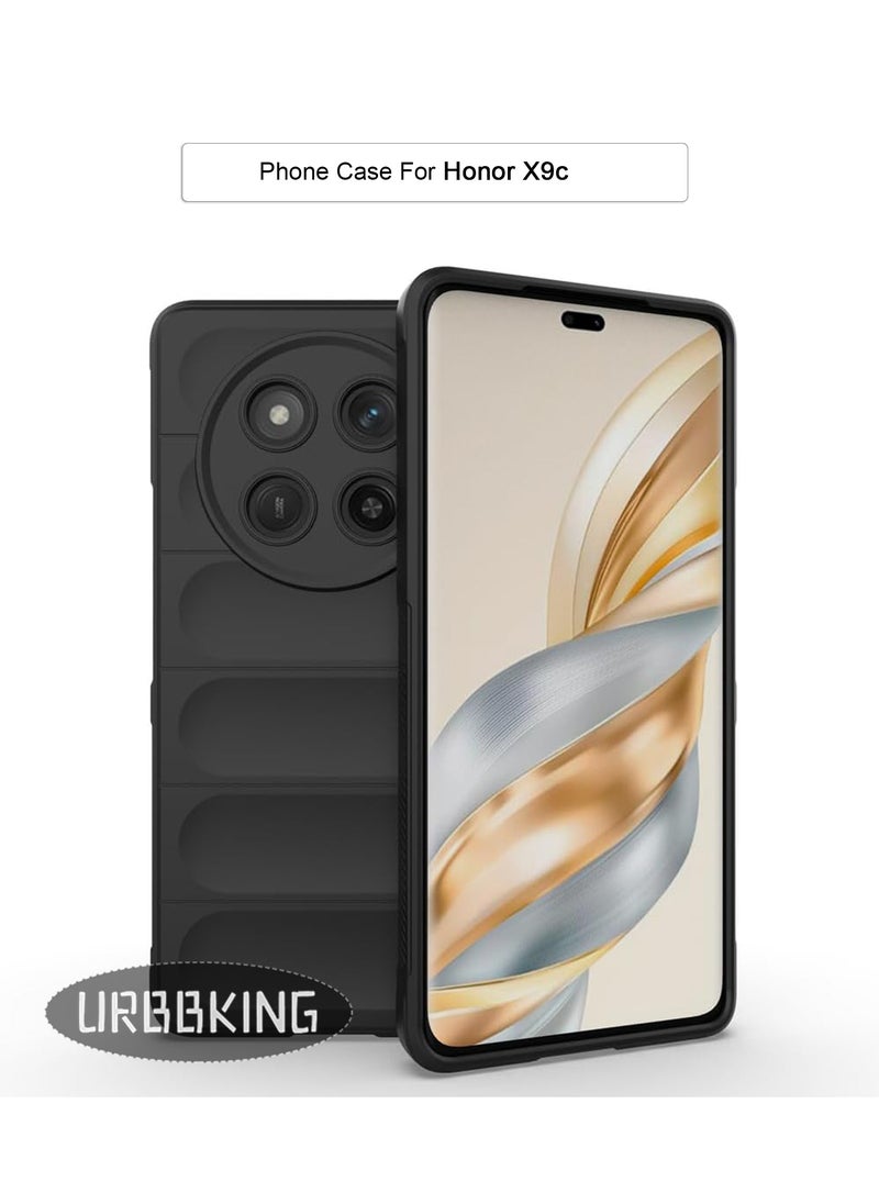 يوارب كينج - غطاء حماية مقاوم للصدمات لهاتف Honor X9c مع بطانة ناعمة مضادة للخدش من الألياف الدقيقة لهاتف Honor X9c باللون الأسود - Image 1