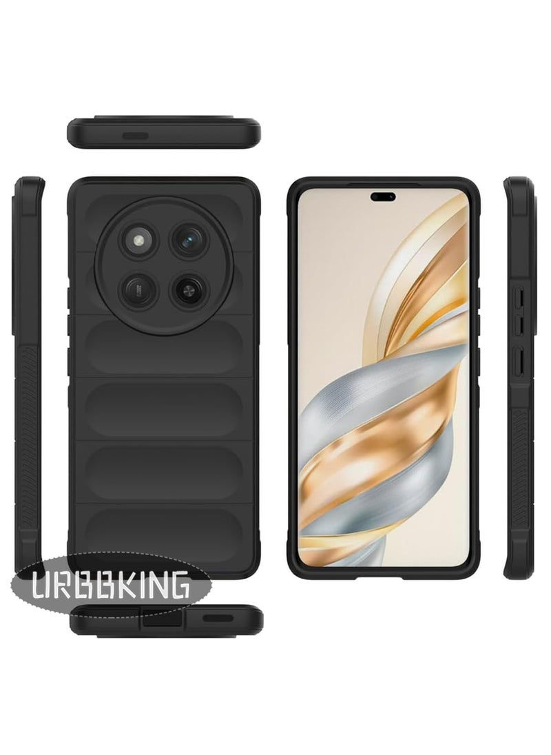 يوارب كينج - غطاء حماية مقاوم للصدمات لهاتف Honor X9c مع بطانة ناعمة مضادة للخدش من الألياف الدقيقة لهاتف Honor X9c باللون الأسود - Image 1