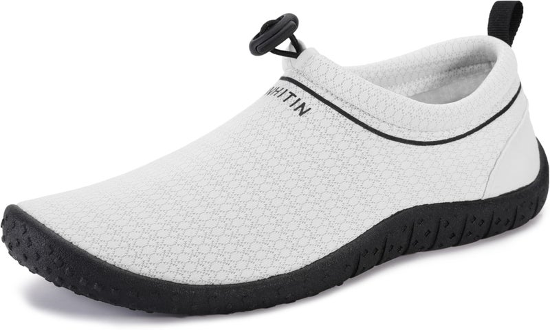 WHITIN Women's Water Shoes Quick Dry Aqua Socks Minimalist Barefoot Size 6 Lady Comfy Swim Pool Lake Beach Yoga Sport Kayak Sand Sneaker Grey 36 - Image 1