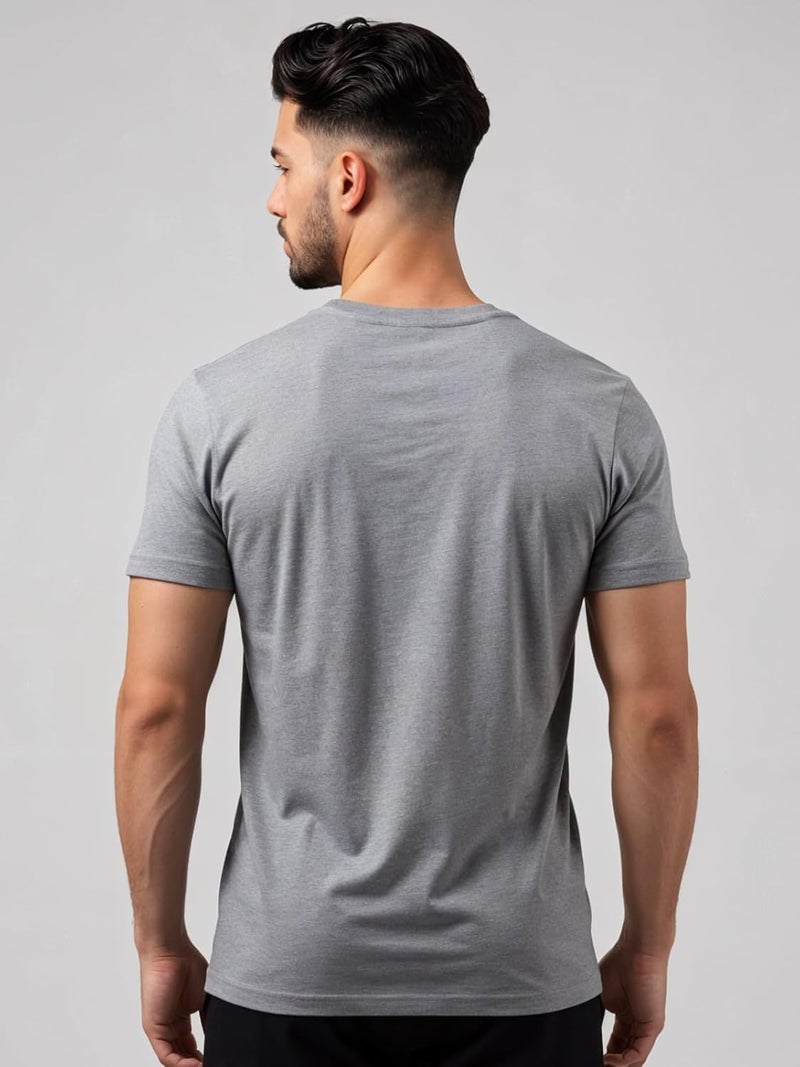 ADRO Men's Regular Fit T-Shirt - Bold Block Vision BLVCK Design in Grey - Image 4