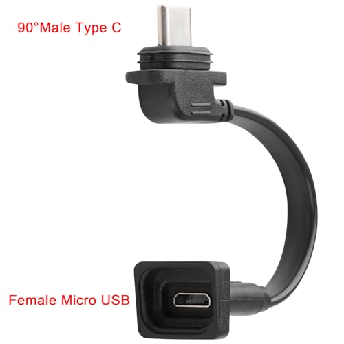 Uogw 2 Pack Extension Cable Compatible with Blink Outdoor 4(4th Gen),5inch Weatherproof Outdoor L-Shaped Flat Power Extension Cord,Female Mirco USB to Male Type C Extender Cord for Blink 4(4th Gen) - Image 2