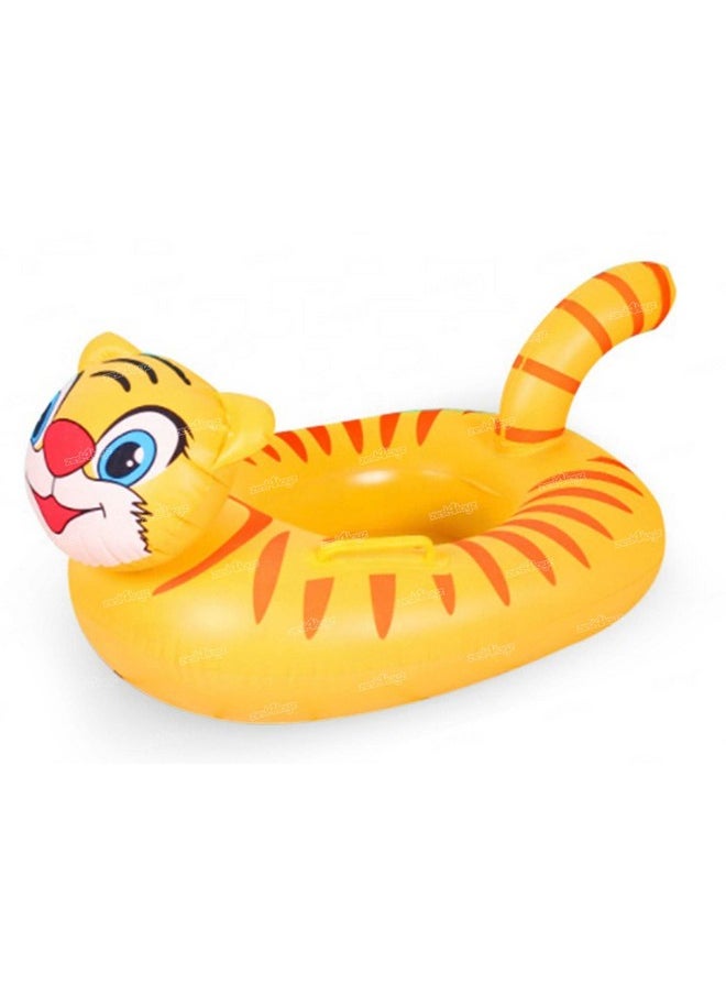 Zest 4 Toyz Zest 4 Toyz Pool Party Swimming Rings for Kids Inflatable Ring Tiger Swim Learning Float Tube for 3+ Years Girls and Boys (Yellow)  - Image 1