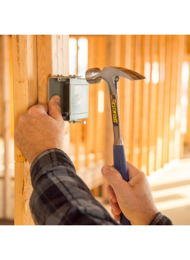 Estwing ESTWING Framing Hammer - 20 oz Straight Rip Claw with Milled Face & Shock Reduction Grip - E3-20SM  - Image 4