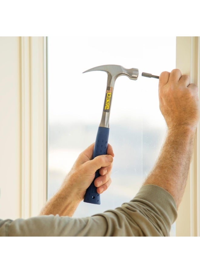 Estwing ESTWING Framing Hammer - 20 oz Straight Rip Claw with Milled Face & Shock Reduction Grip - E3-20SM  - Image 3
