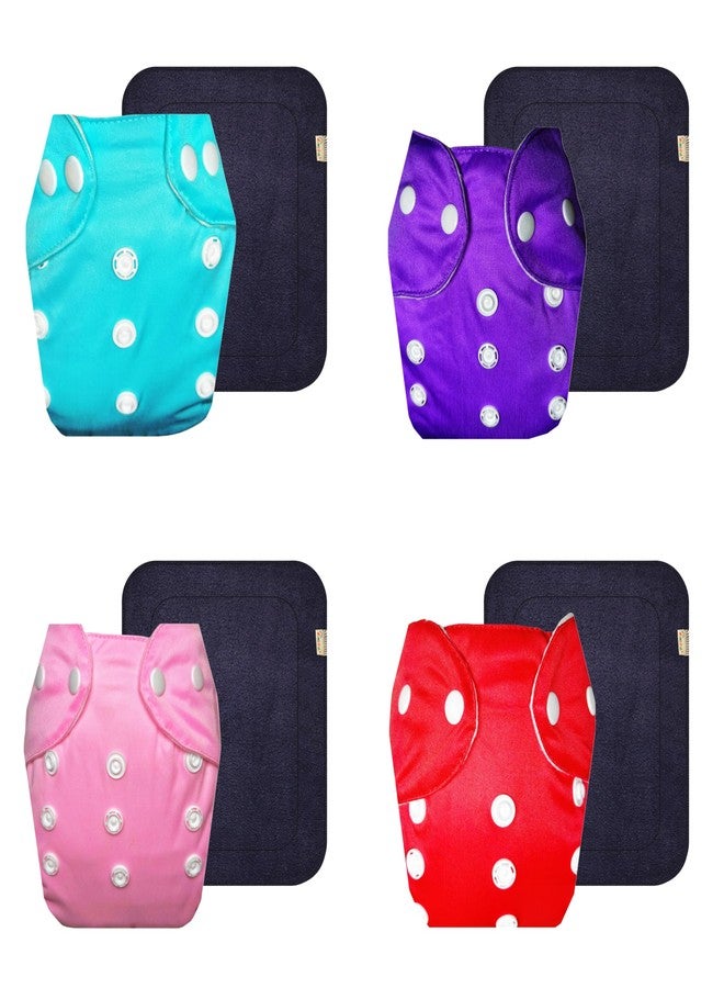 حفاضات قماشية دمبلدو لايت مع حشوة رمادية (عبوة من 4) | ناعمة ولطيفة | مانعة للتسرب | سهلة التنظيف | ضرورية للاستخدام اليومي | من 3 أشهر إلى سنتين | للجنسين - Image 1