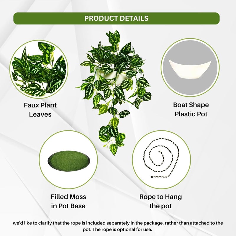 fancymart Elegant Artificial Plant Falling Leaves with Pot for Home & Office Decor – Versatile Potted Plant for Tabletop, Shelves, or Hanging Display - Image 2