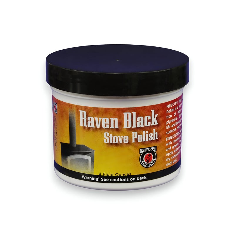 Meeco's Red Devil 402 Raven Black Stove Polish Paste - Non-Toxic Water-Based Combination of Wax & Black Pigment (4 oz) - Made in The USA