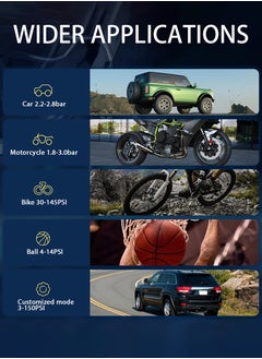 Changli Digital Car Tire Inflator Portable Air Compressor,Digital Electric Air Pump with 6000mAh Battery Power Bank/Auto Stop/LED Light/LCD Screen/4 Nozzle/Lanyard,Cordless Cycle Tyre Inflator for Car,Motorcycle,Bicycle,Ball  - Image 4