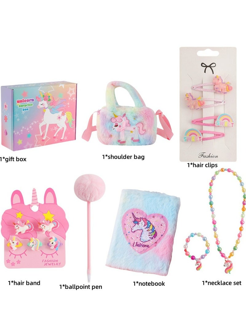 CMGTYYD Unicorn Gifts for Girls Secret Diary with Lock for Girls Unicorn Crossbody Bag Purse with Jewelry Set for Birthday Presents Gifts Unicorn Toys for 4-12 Year Old Girls  - Image 2