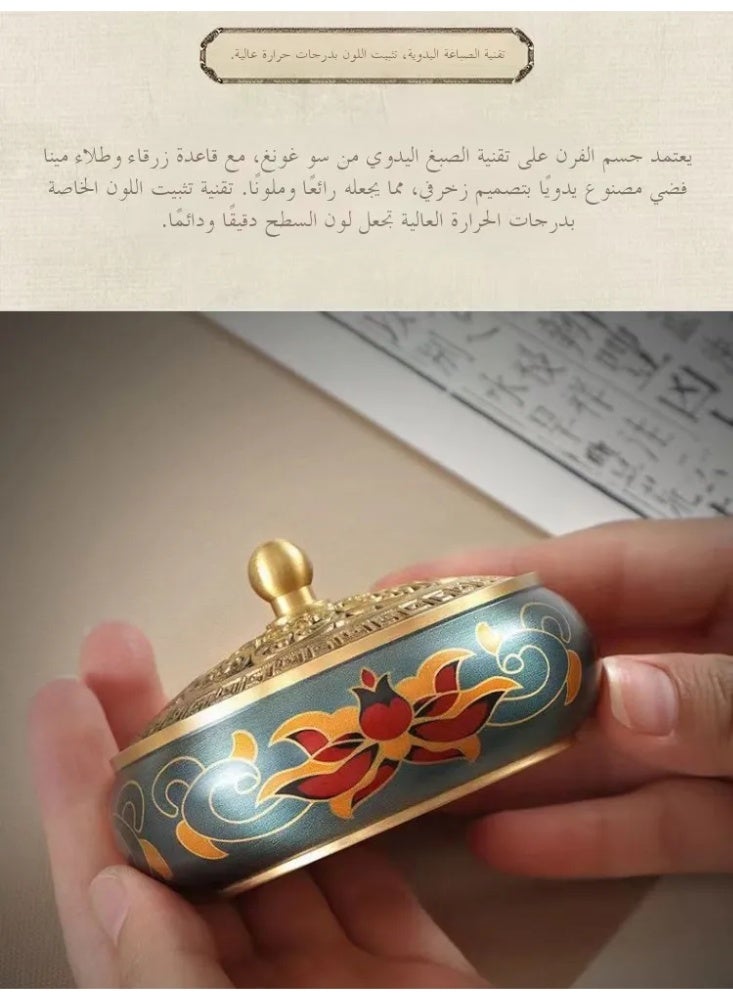 Pure Copper Enamel Incense Burner, Traditional Chinese Style Censer, Home Decor & Festival Ornament - Image 4