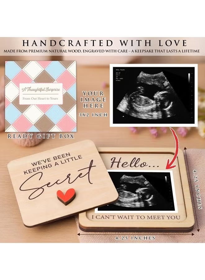 كوميسوباو إطار خشبي لصور الموجات فوق الصوتية - هدية مثالية لحفل استقبال المولود الجديد - تذكار مناسب للجنسين للأمهات لأول مرة، عرض لذكريات الحمل، ديكور لغرفة الطفل حديث الولادة - Image 2