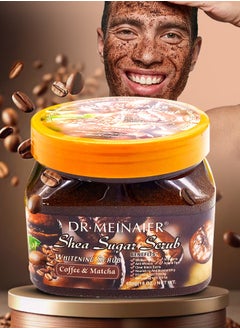 DR.MEINAIER 650G Shea Sugar Scrub with Coffee and Matcha 100% Natural Vitamin Enriched Exfoliating Bath Scrub Nourishing Hydrating Slimming Whitening Anti Wrinkle Anti Acne Moisturizing Firming Body Scrub  - Image 1