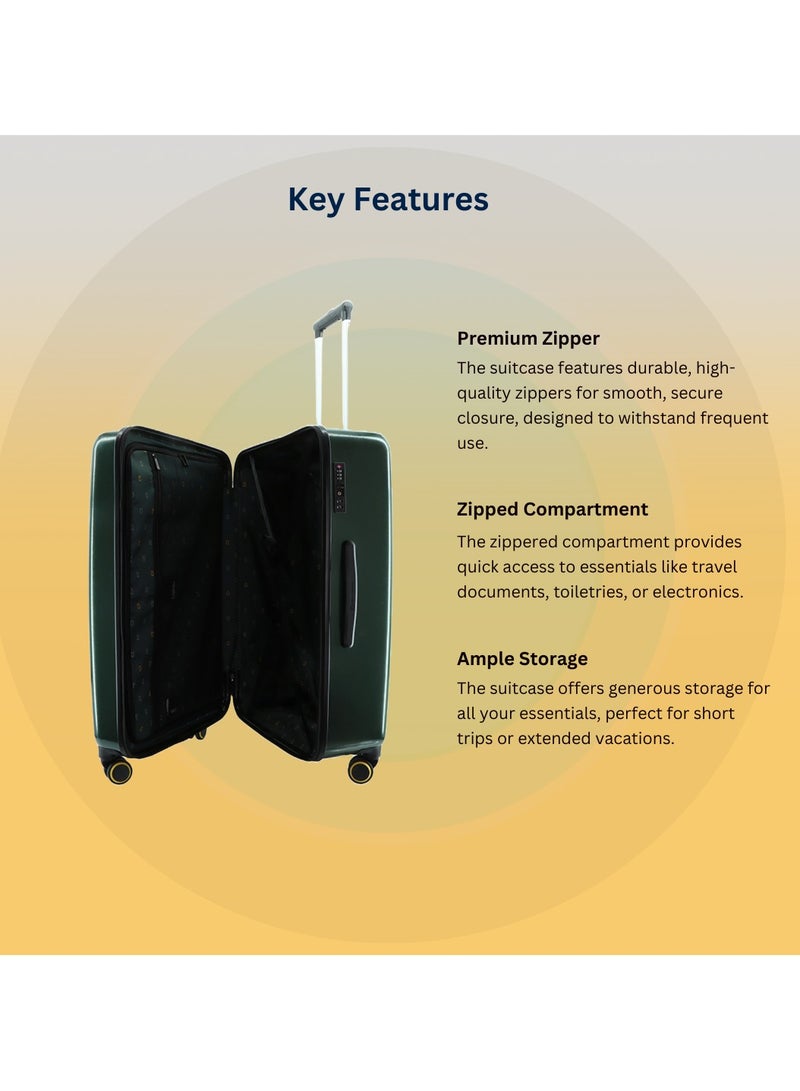 ناشيونال چيوغرافيك حقيبة سفر ناشيونال جيوغرافيك  متينة بعجلات دوارة وقفل تركيبي  - مقاس متوسط  بوصة - أخضر - Image 5