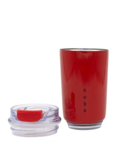 smeg 320ML Beverage Cup Travel Portable Car Drinking Cup Stainless Steel Vacuum Leak proof 320ML Coffee Thermos（red）  - Image 1