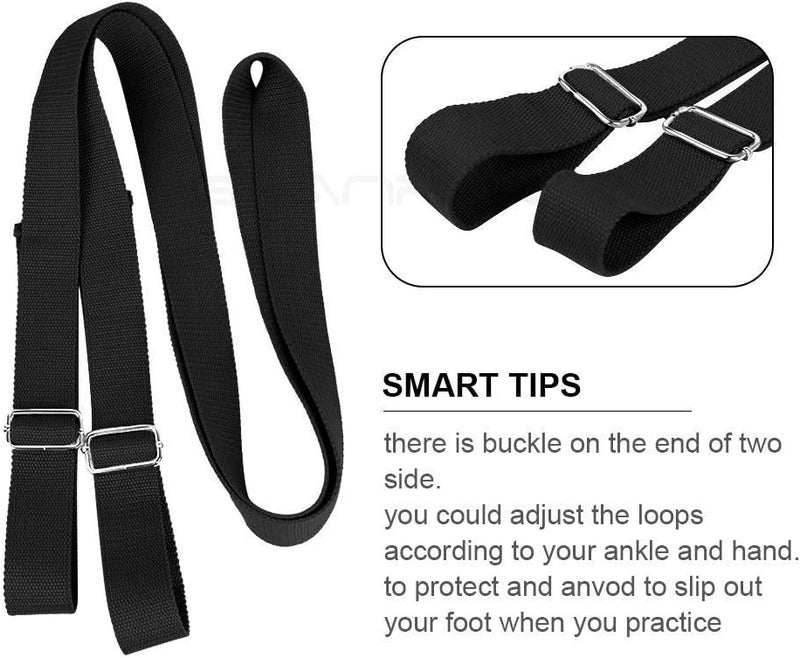 Price Xes Adjustable Leg Stretcher Lengthen Ballet Stretch Band - Easy Install on Door Flexibility Stretching Leg Strap Great Cheer Dance Gymnastics Trainer Stretching Equipment Taekwondo Training - Image 3