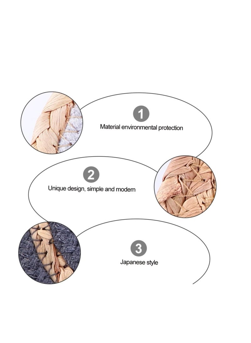 KASTWAVE معلقات دائرية مضفرة مقاس 7 إنش، قابلة للغسل ومقاومة للحرارة، مصنوعة من القطن والبوليستر لطاولة الطعام في المطبخ، معلقات دائرية منسوجة (4 قطع) - Image 2