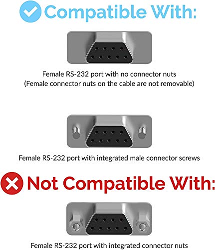 SABRENT USB 2.0 to Serial (9 Pin) DB 9 RS 232 Converter Cable, Prolific Chipset, Hexnuts, [Windows 10/8.1/8/7/VISTA/XP, Mac OS X 10.6 and Above] 10 Feet (CB-9PTF) - Image 2