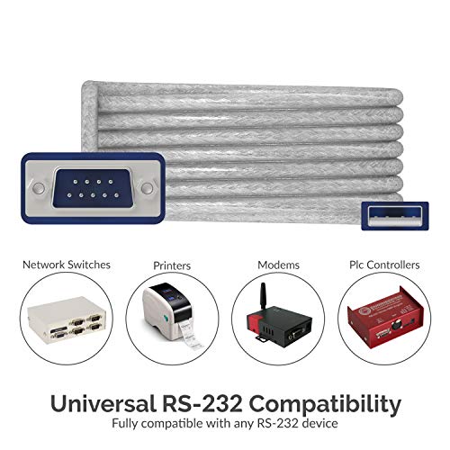 SABRENT USB 2.0 to Serial (9 Pin) DB 9 RS 232 Converter Cable, Prolific Chipset, Hexnuts, [Windows 10/8.1/8/7/VISTA/XP, Mac OS X 10.6 and Above] 10 Feet (CB-9PTF) - Image 4