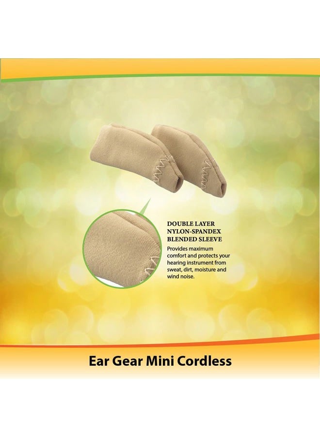 EAR GEAR سماعة أذن ميني للراحة والحماية - تناسب الأجهزة السمعية من 1" إلى 1.25" - تأمين سماعة الأذن أو مكبر الصوت السمعي - حماية من العرق والأوساخ والرطوبة وضوضاء الرياح - Image 2