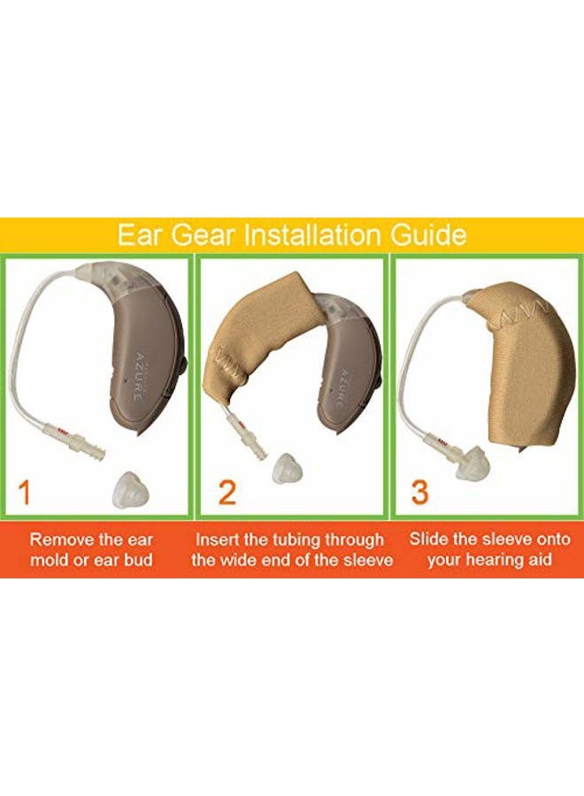 EAR GEAR سماعة أذن ميني للراحة والحماية - تناسب الأجهزة السمعية من 1" إلى 1.25" - تأمين سماعة الأذن أو مكبر الصوت السمعي - حماية من العرق والأوساخ والرطوبة وضوضاء الرياح - Image 4
