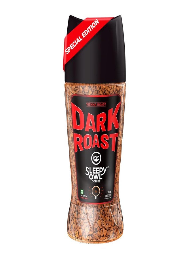 Sleepy Owl Dark Roast Coffee, 100% Pure Instant Coffee Powder 100g, Makes 50 Cups, Freeze-Dried for Freshness, Strong & Intense Coffee, Rich Café Taste, Have It Hot or Cold, Ready in Seconds - Image 1