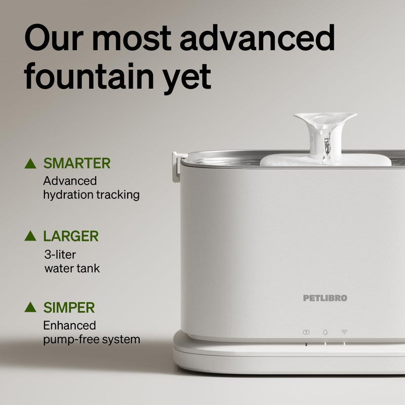 PETLIBRO Upgrade Cat Water Fountain Stainless Steel Tray, Dockstream 2 Cat Fountain Indoor, 3L/101oz Auto Cat Fountains for Drinking, App Monitoring Pet Water Fountain Dog, 5G WiFi Cat Water Dispenser - Image 4