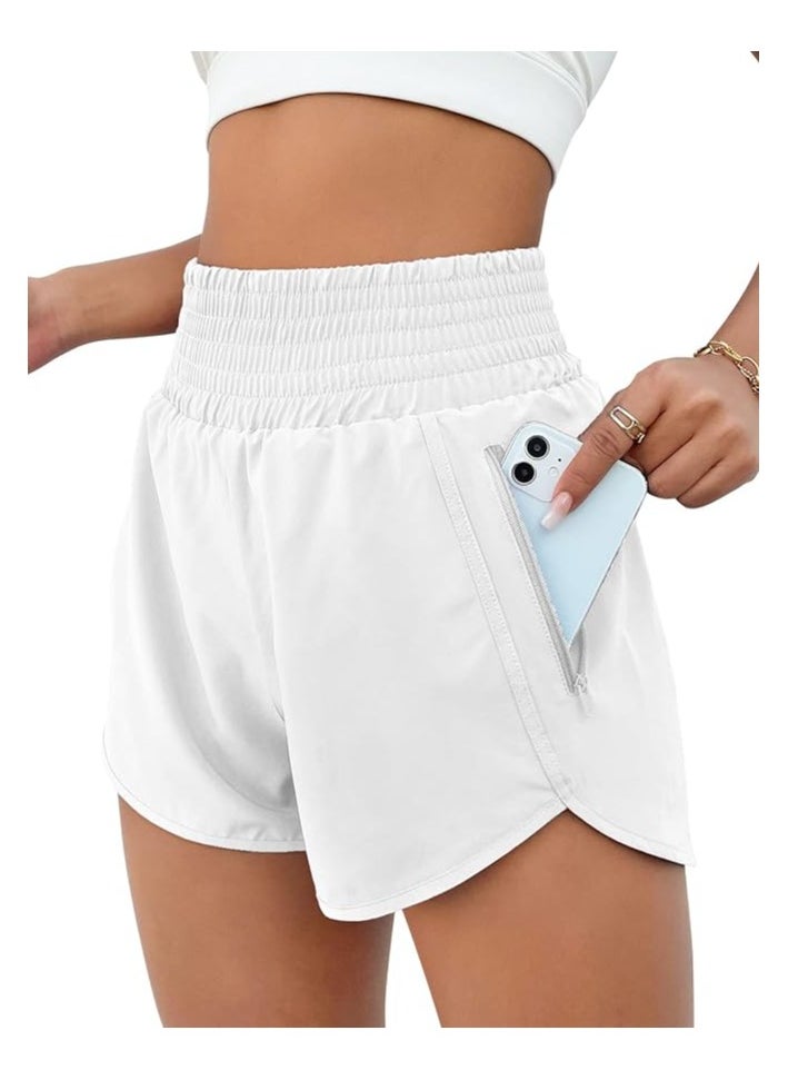 Generic - BMJL Women's Athletic Shorts High Waisted Running Shorts Pocket Sporty Shorts Gym Elastic Workout Shorts - Image 1