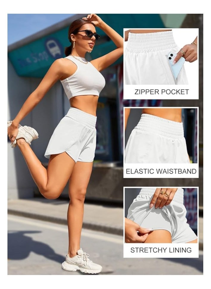 Generic - BMJL Women's Athletic Shorts High Waisted Running Shorts Pocket Sporty Shorts Gym Elastic Workout Shorts - Image 1