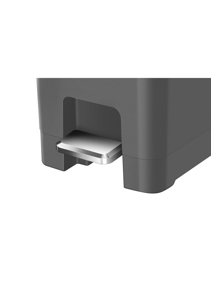 أوركيد سلة مهملات أوركيد إيكو هانا الرفيعة البلاستيكية بدواسة، سلة مهملات مدمجة بغطاء ناعم الإغلاق، سلة مهملات بدواسة للحمام، سلة مهملات غرفة النوم للمكتب، سلة مهملات مع دلو داخلي قابل للإزالة (30 لترًا) - Image 5