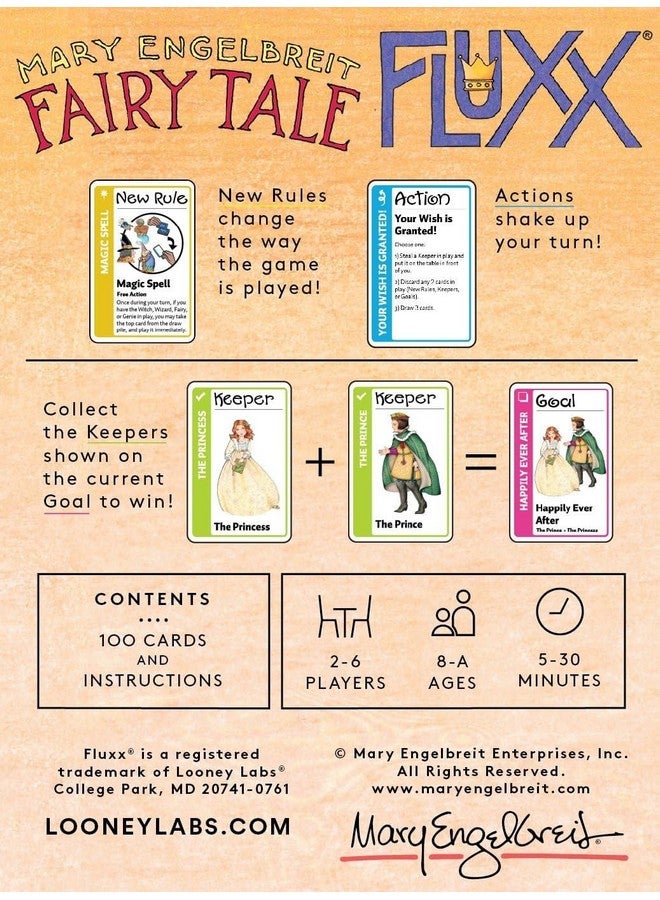 Looney Labs Looney Labs Fairy Tale Fluxx Card Game - Zany Adventures for All Ages  - Image 3