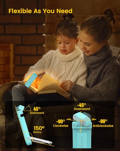 Glocusent USB Rechargeable Book Light for Reading in Bed, Portable Clip-on LED Reading Light, 3 Amber Colors & 5 Brightness Dimmable, Compact & Long Lasting, Perfect for Book Lovers, Kids - Image 5