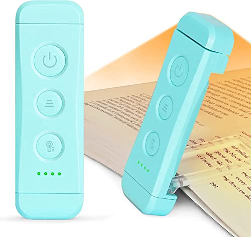 Glocusent USB Rechargeable Book Light for Reading in Bed, Portable Clip-on LED Reading Light, 3 Amber Colors & 5 Brightness Dimmable, Compact & Long Lasting, Perfect for Book Lovers, Kids - Image 1