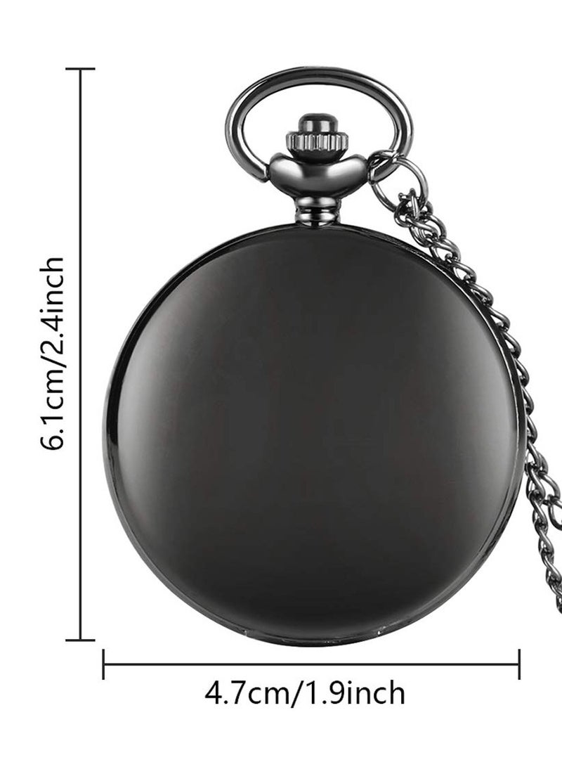 Zikra Retro Pocket Watch Set of 2 Classic Pocket Watch with Chain for Men and Women - Image 2