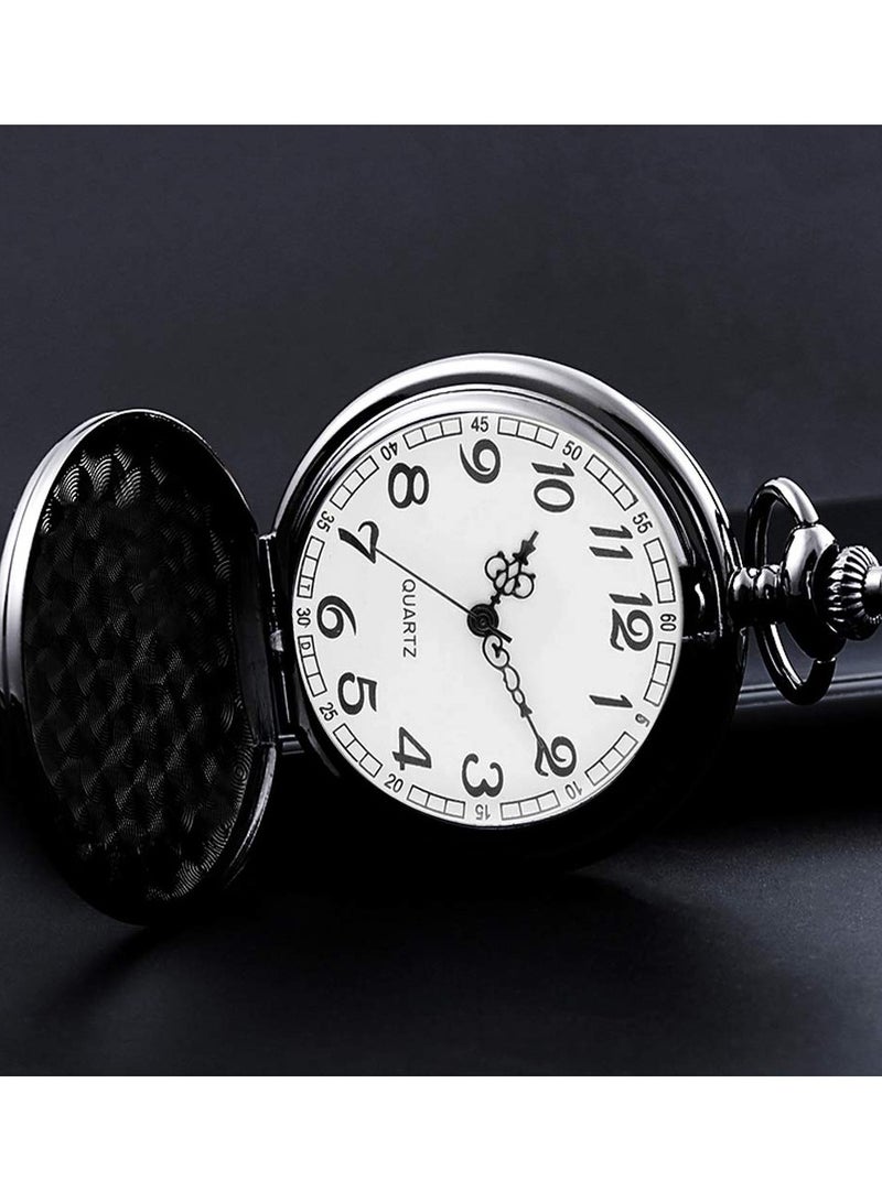 Zikra Retro Pocket Watch Set of 2 Classic Pocket Watch with Chain for Men and Women - Image 4